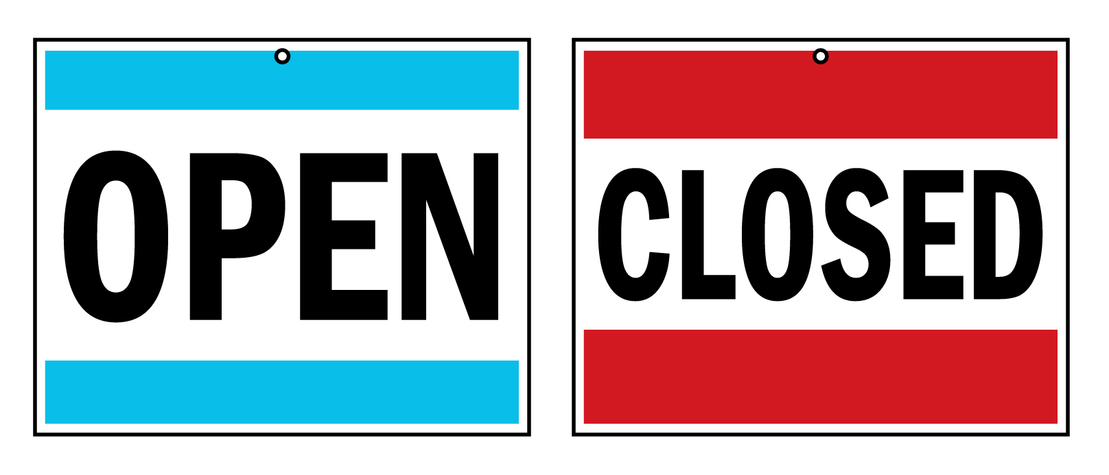 Polystyrene Open Closed 3 sign