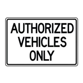 Authorized vehicles sign image