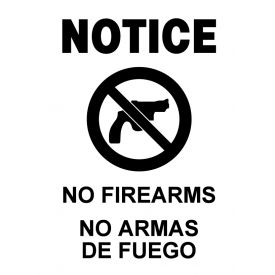 No Firearms decal image