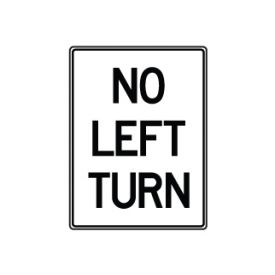 No Left Turn sign image