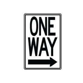 One Way Right arrow sign image