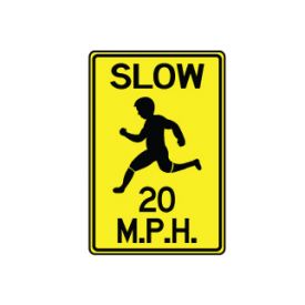 Slow 20 MPH sign image
