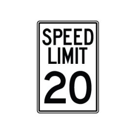 Speed Limit 20 MPH sign image
