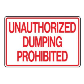 Unauthorized dumping prohibited sign image