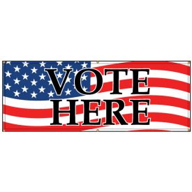 Vote Here American Flag banner image
