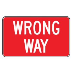 Wrong Way sign image