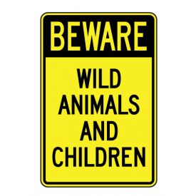 Beware Animals and Children sign image