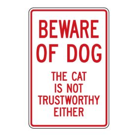 Beware of Dog and Cat sign image