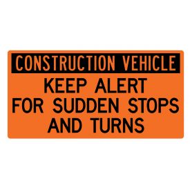 Construction Vehicle Sudden Stops sign image