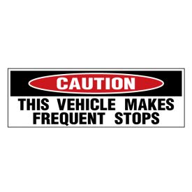 Caution Frequent Stops 3 decal image