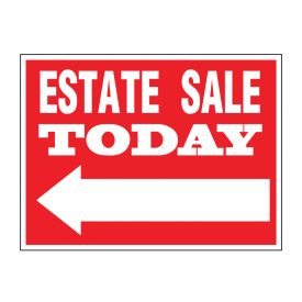 Estate sale today directional sign image