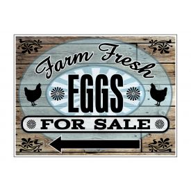 Farm Fresh EggsWood Grain Lft Arw sign image