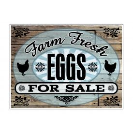 Farm Fresh EggsWood Grain sign image