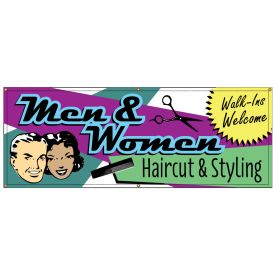Men and Womens Haircuts Retro banner image