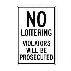 No Loitering sign image