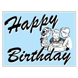 Pale Blue Happy Birthday sign image