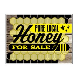 Pure Local Honey wood grain sign image