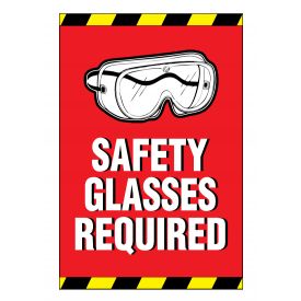 Safety Glasses Required sign image