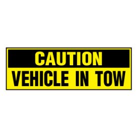 Caution Vehicle In Tow decal image