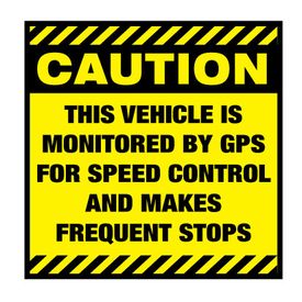 Caution Frequent Stops 12x12 decal image