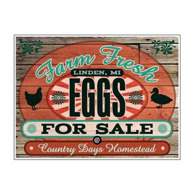 Farm Fresh Eggs Country Days Wood Grain 18" x 24" sign image