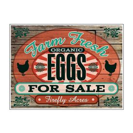 Farm Fresh Organic Eggs Wood Grain 18" x 24" sign image