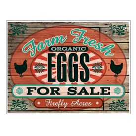 Farm Fresh Organic Eggs Wood Grain 24x32 sign image