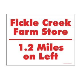 Fickle Creek 1.2 Miles sign image