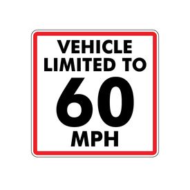 This vehicle limited to 60mph magnet image 10x10