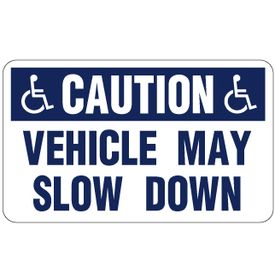 Caution Vehicle May Slow Down HC Magnetic Sign Image