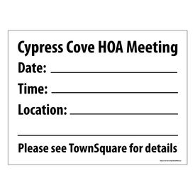 Cypress Cove HOA Yard Sign