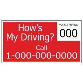 How's My Driving 8x15 Decal Image