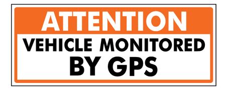 Decal Vehicle Monitored by GPS Orange 4" x 10" Image