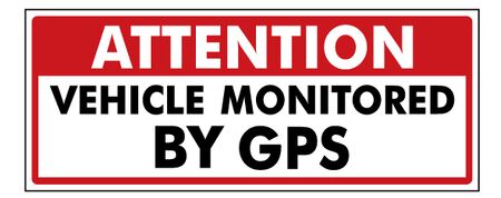 Decal Vehicle Monitored by GPS  4" x 10" Image