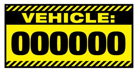 Caution Stripes Vehicle Number 9x18 Decal Image