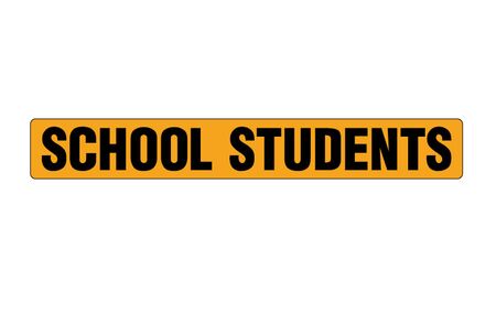 School Students yellow and black magnetic 5x36 sign image