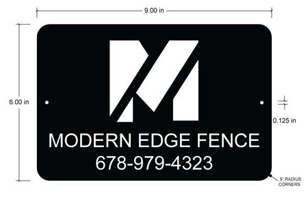 6"h x 9"w Aluminum Modern Edge Fence Sign Image