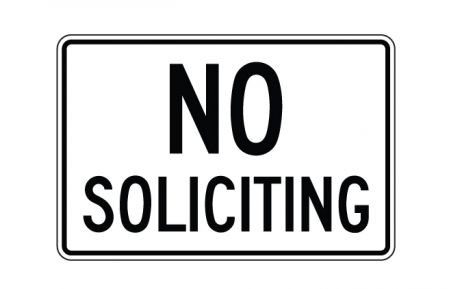 No Soliciting sign image