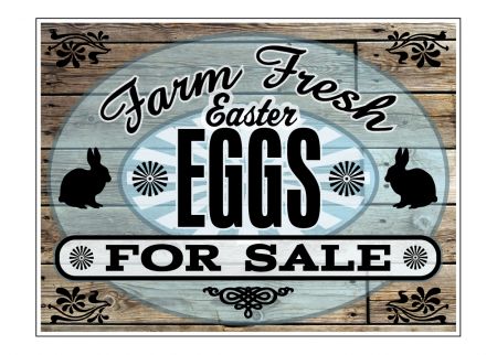 Farm Fresh Easter Eggs Wood Grain sign image