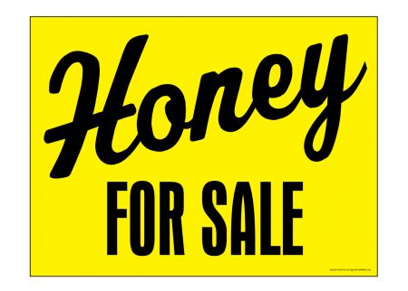 Honey For Sale sign image