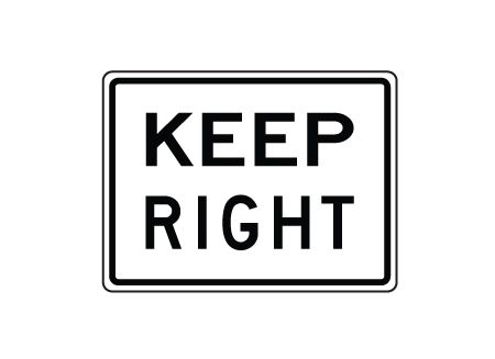Keep Right text sign image