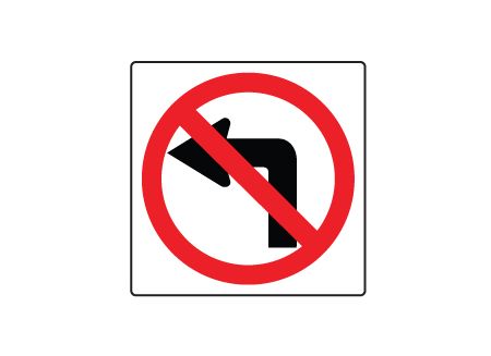 No left turn symbol sign image
