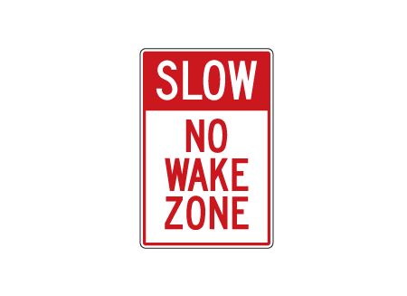 Slow no wake zone sign image