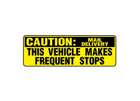 Caution Frequent Stops Mail delivery magnetic image