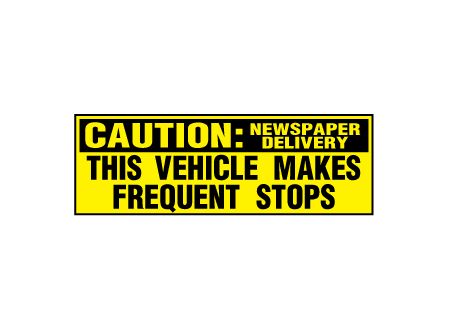 Caution Frequent Stops News Delivery decal image