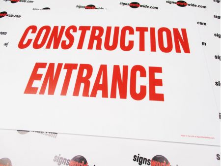 Construction Entrance Coro sign