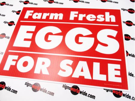 Farm Fresh Eggs Red Yard Sign Image