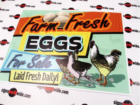 Farm Fresh Eggs Retro sign image 1