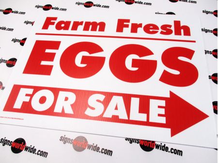 Farm Fresh Eggs Right Arrow Sign Image