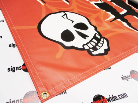 Haunted House Banner sewn edge and grommet image